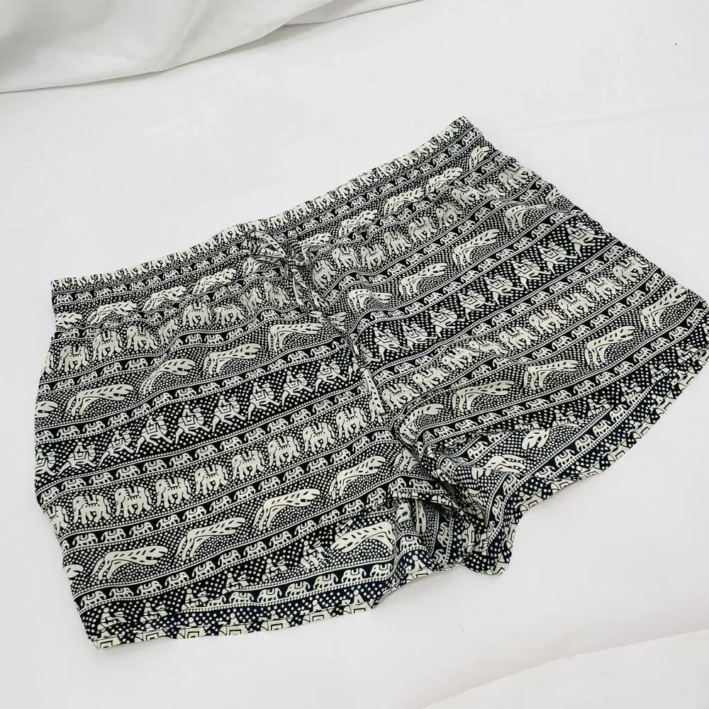 Tolani silk boho elephant shorts